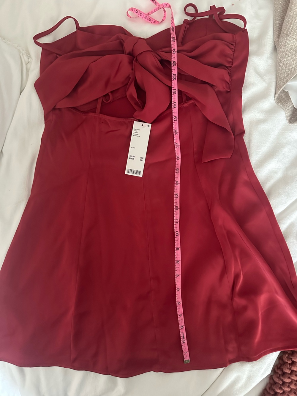 Urban Outfitters Bella Bow-Back Satin Mini Dress - Picture 7 of 8